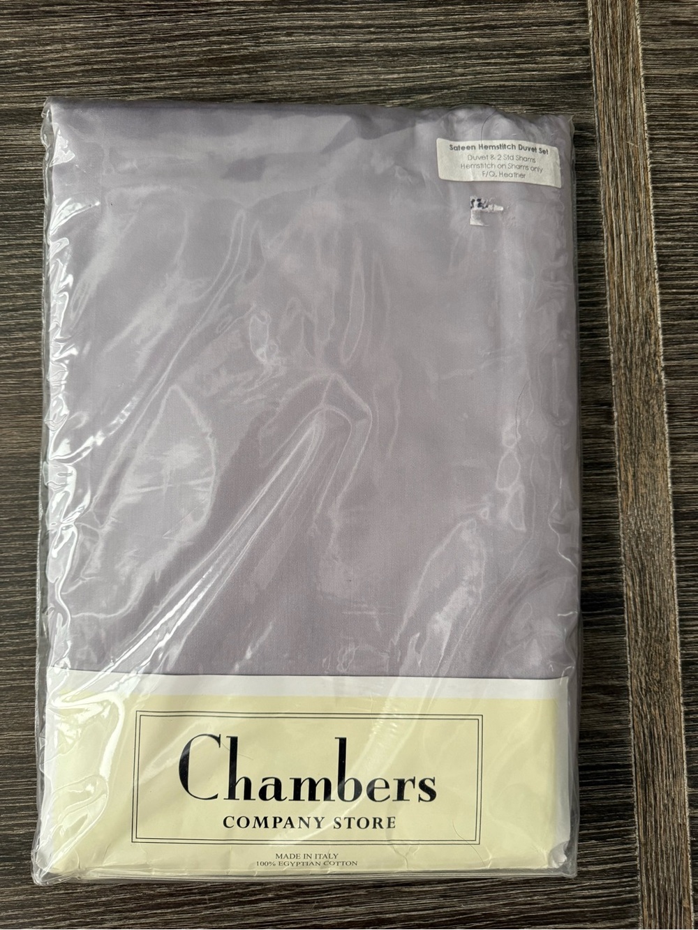 NWT Lavender Sateen HemStitch Full/Queen Duvet Set